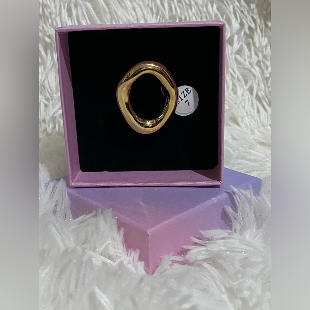 Titanium Steel 18K Gold Plated Plating Hollow Out Ring - Picture 2 of 10